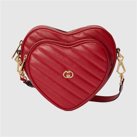 Gucci Mini borsa a spalla a forma di cuore con Incrocio GG